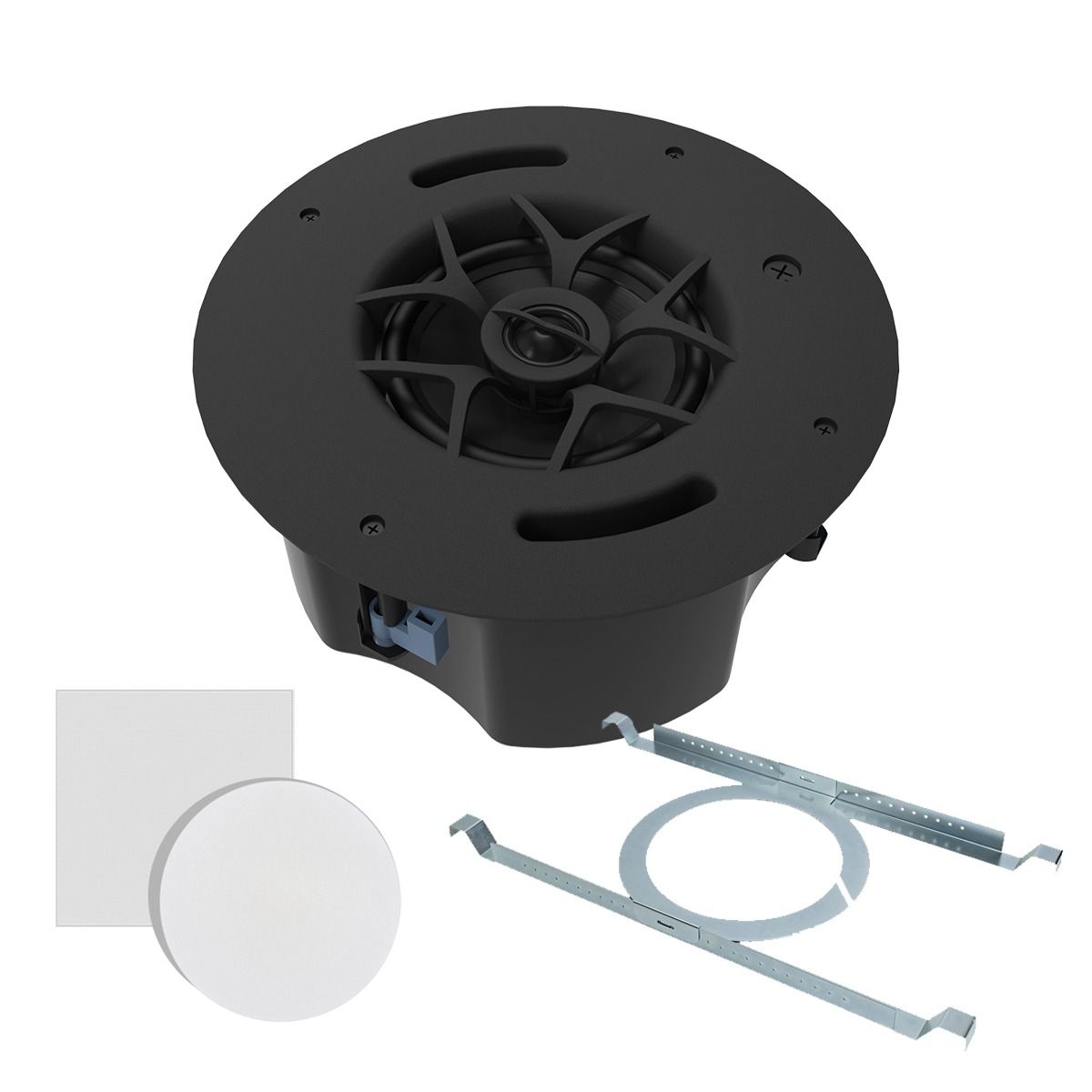 70v 6.5in Slim In-Ceiling, White Grills & TB80 Tile Bridge