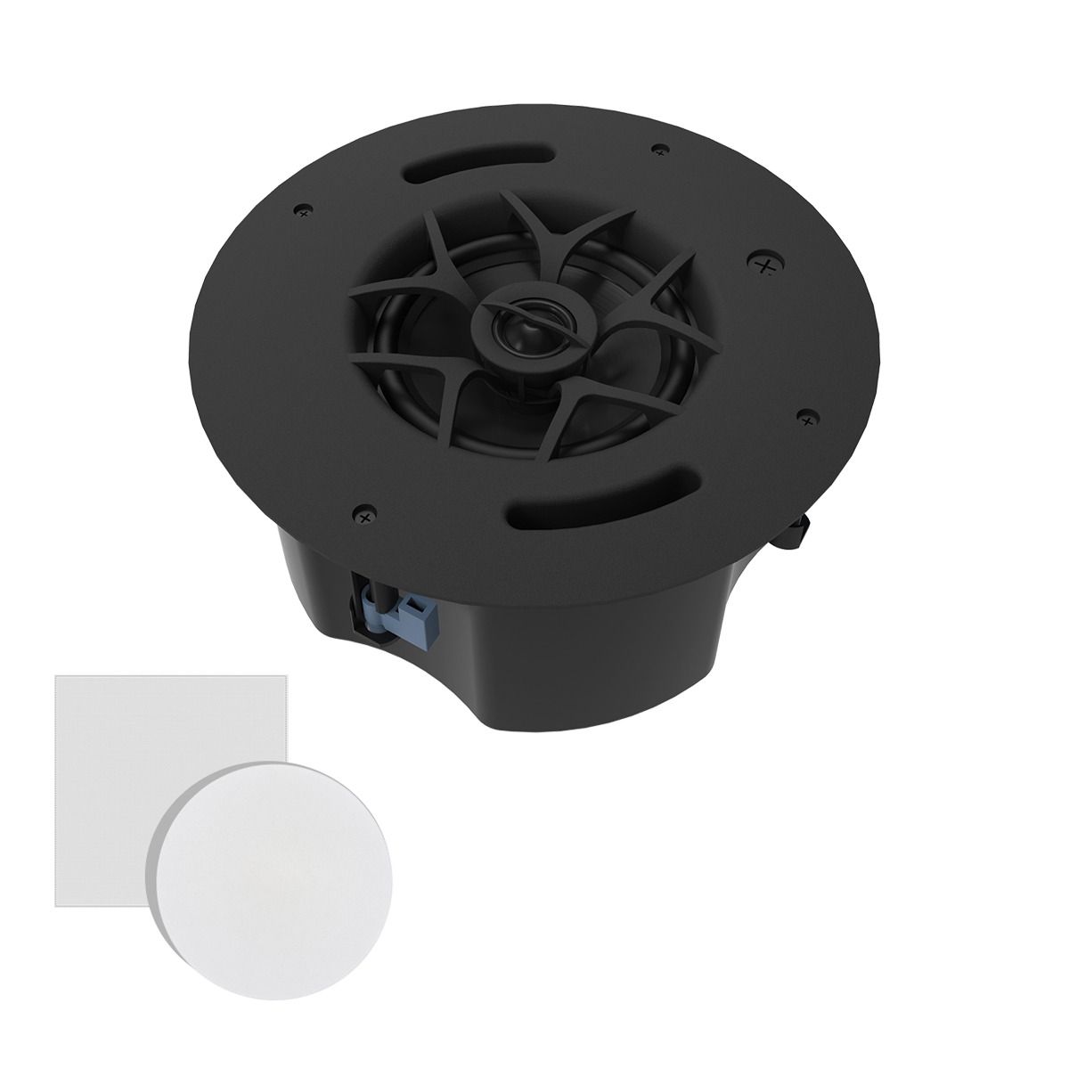 Pro 70v 6.5in Slim In-Ceiling, w- White Round/Square Grill