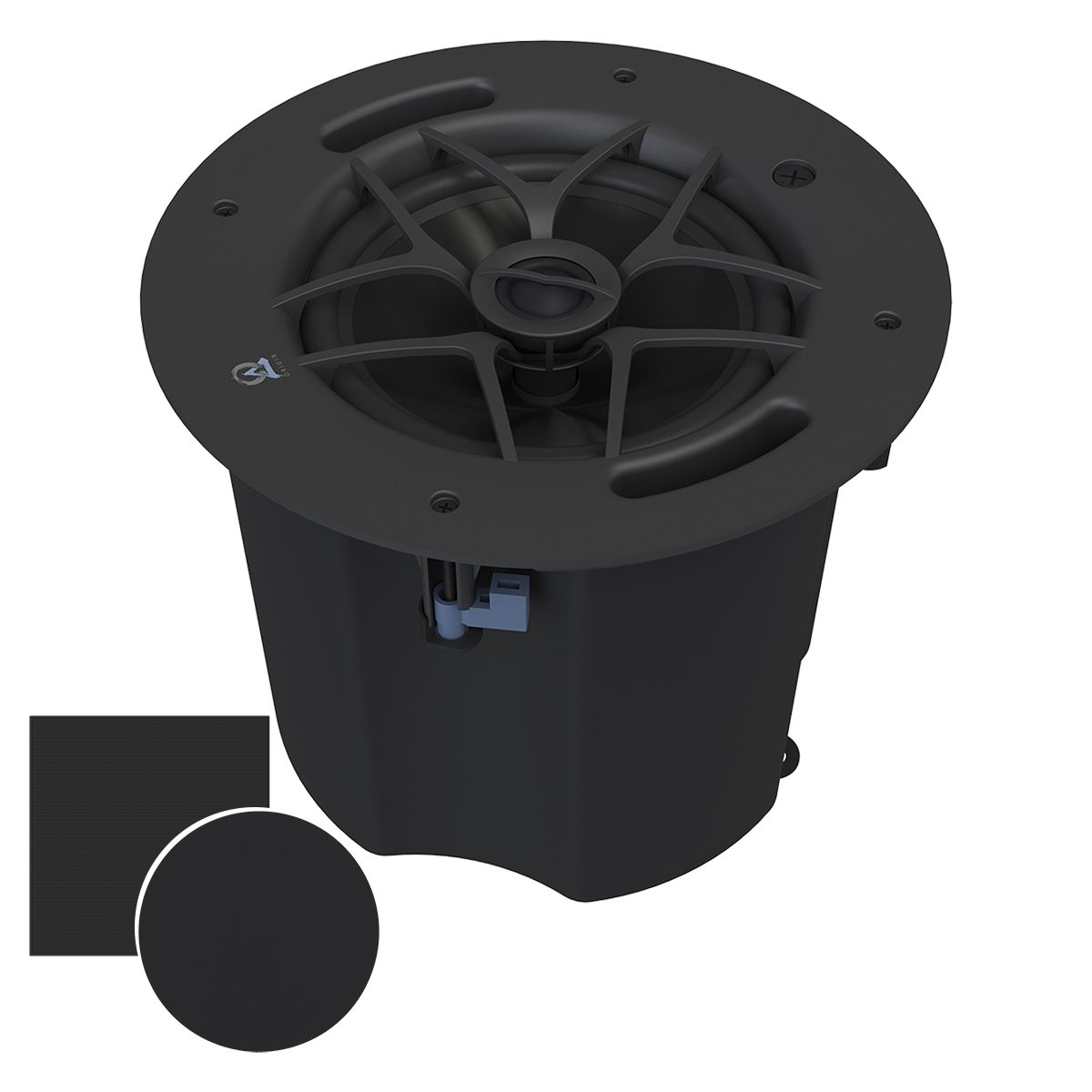 In-Ceiling 8in 70v/100v OP Speaker 120w, 100 Deg, Black