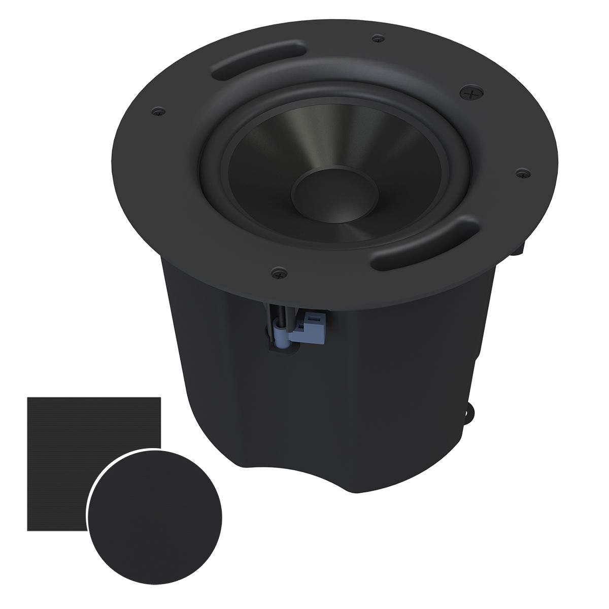In-Ceiling 8in 70v/100v Subwoofer, 200W, 180 Deg, Black