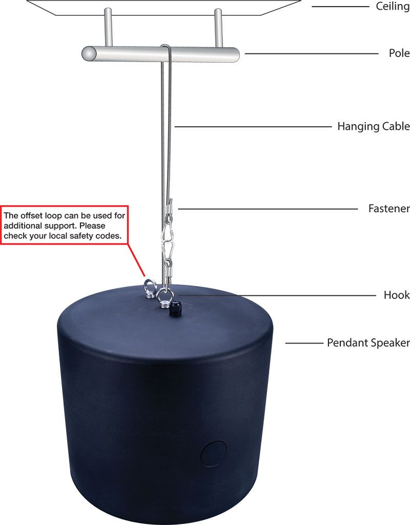 Black Pendant Enclosure for 6.5in In-Ceiling Sonic Vortex