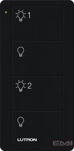 PICO REMOTE 4 BUTTON (2 GROUP) LIGHT CONTROL GLOSS BLACK