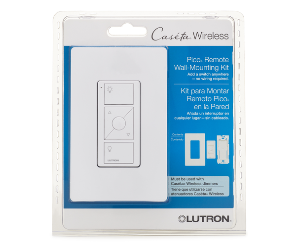 PICO REMOTE 3BRL (3B+UP/DN) KIT W- WALL MOUNT + COVER - WHT