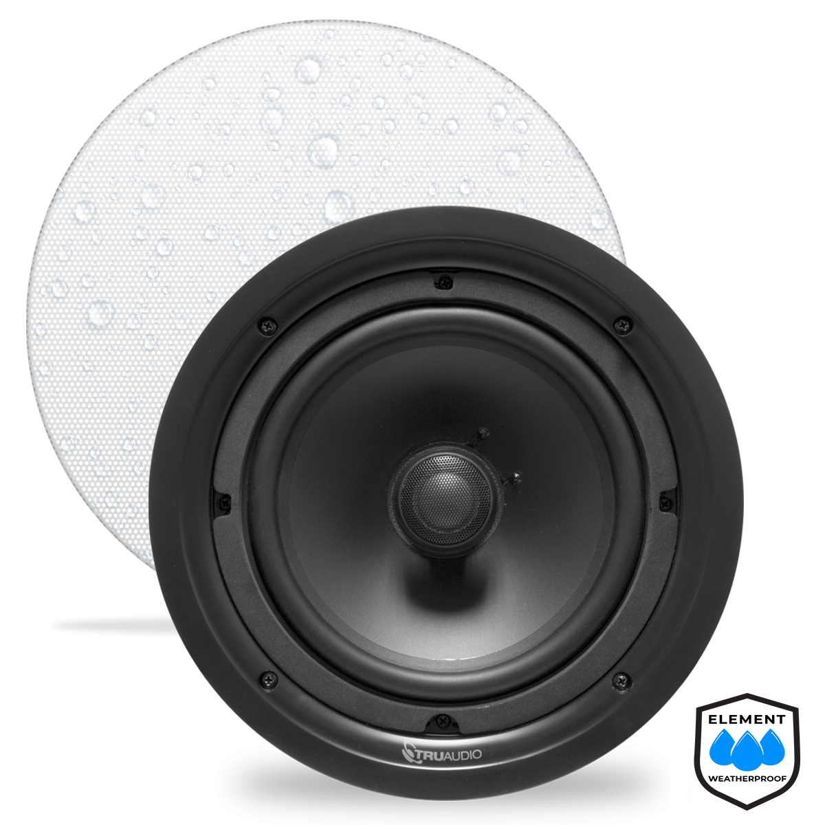 8in In-Ceiling Frameless Speaker, Poly Woofer , Weatherproof