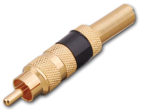 RCA Male Plugs- Black Band