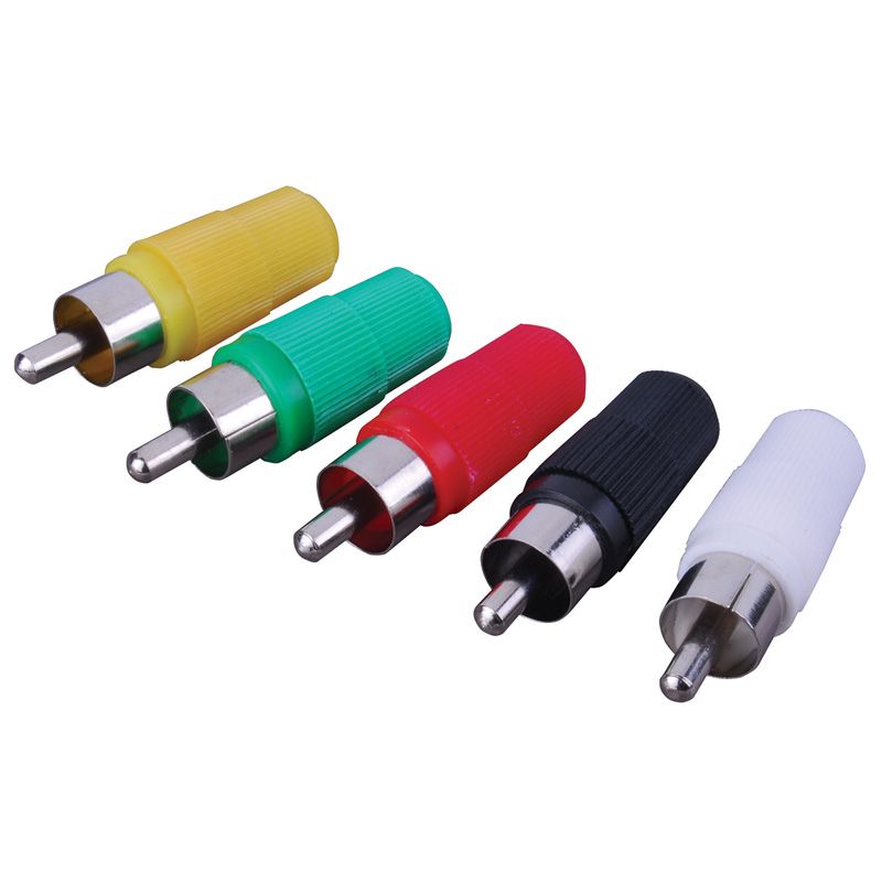 RCA Male Plugs- Plastic Shell Color Pack