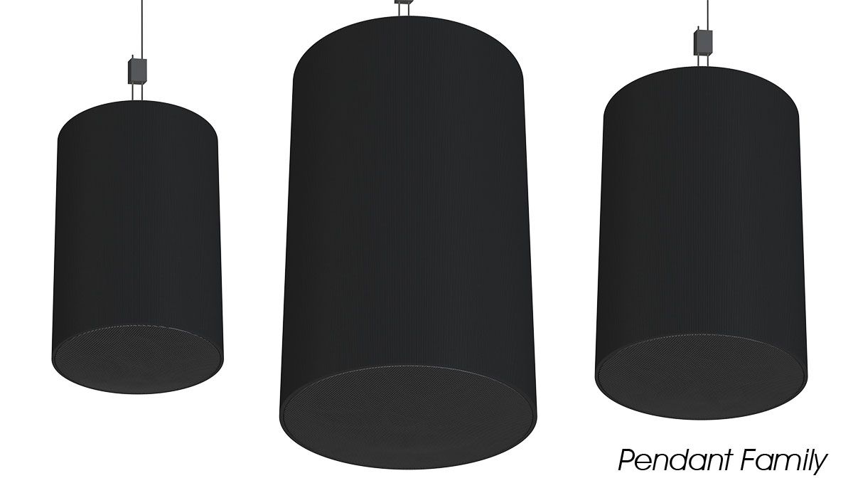 Pendant 6.5in 70v/100v OP Speaker 130w, 120 Deg, Black