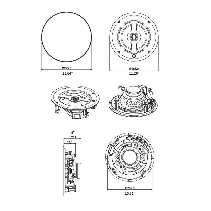 Producer Pro 8in In-Ceiling Speaker, 8Ohm/70v (EACH)