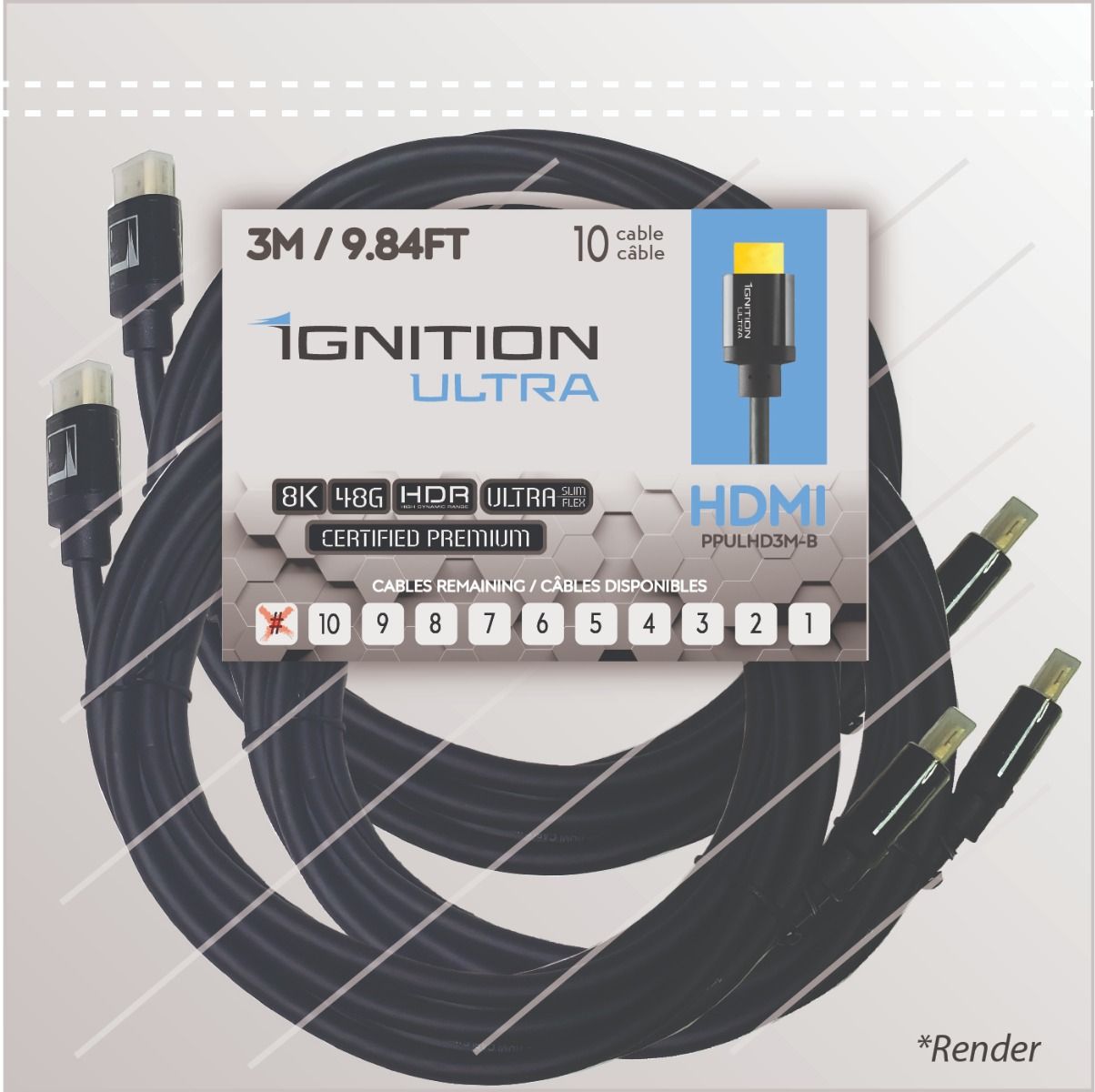 10 PACK Ignition Ultra HDMI 8K-48Gbps 3M