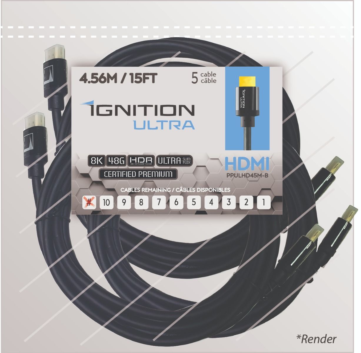 5 PACK Ignition Ultra HDMI 8K-48Gbps 4.58M