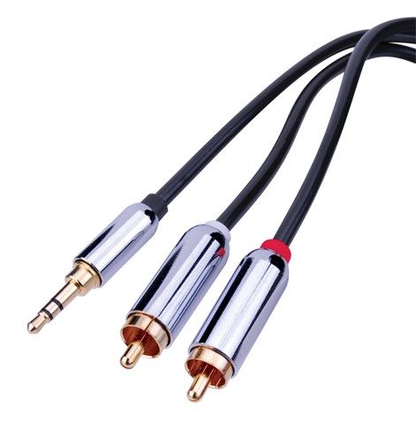 Premium 3.5mm to Dual RCA Stereo Cables - Length: 6ft.