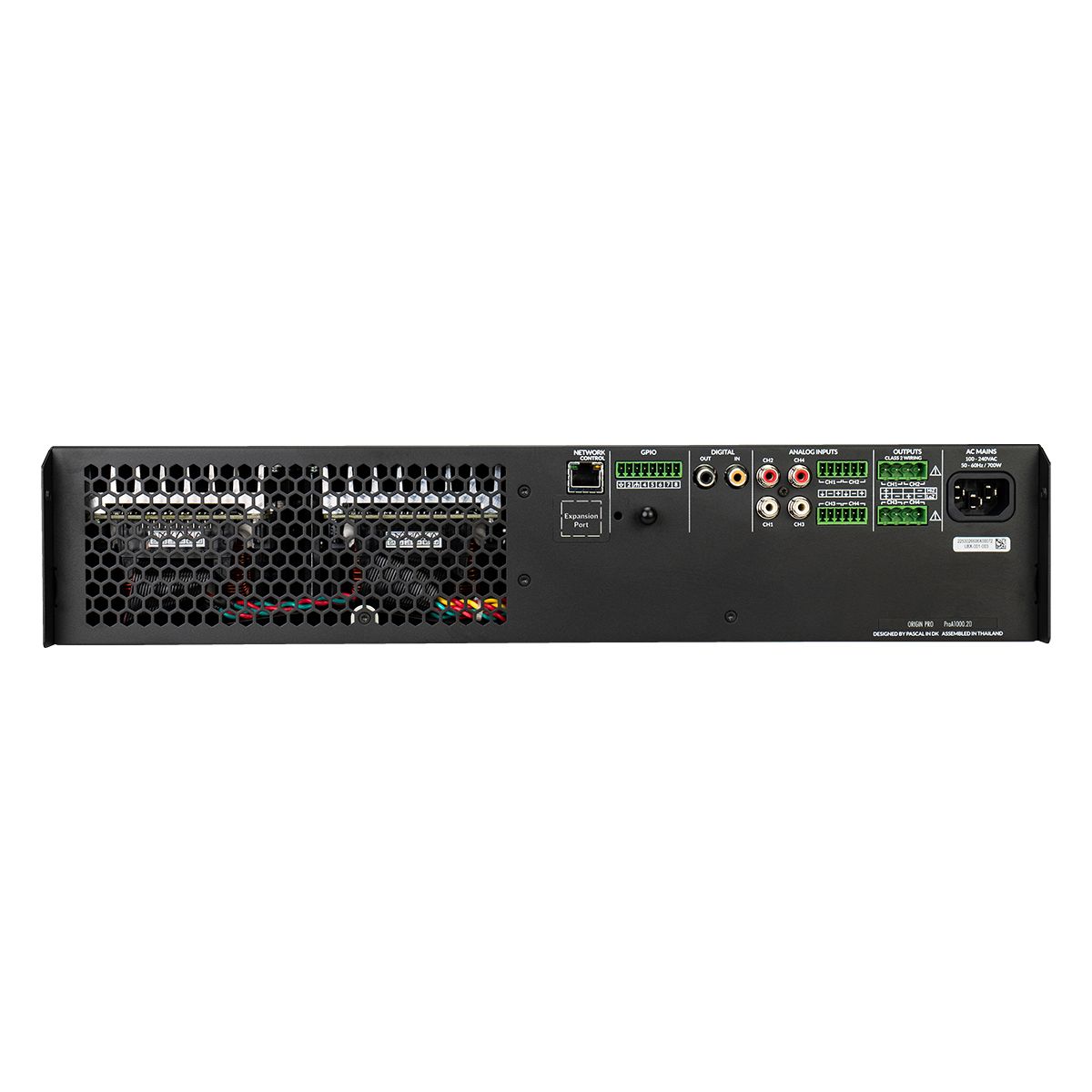 2000w Dante IP Amplifier - 4ch @ 8ohm or 2ch @ 70v/100v, 2U