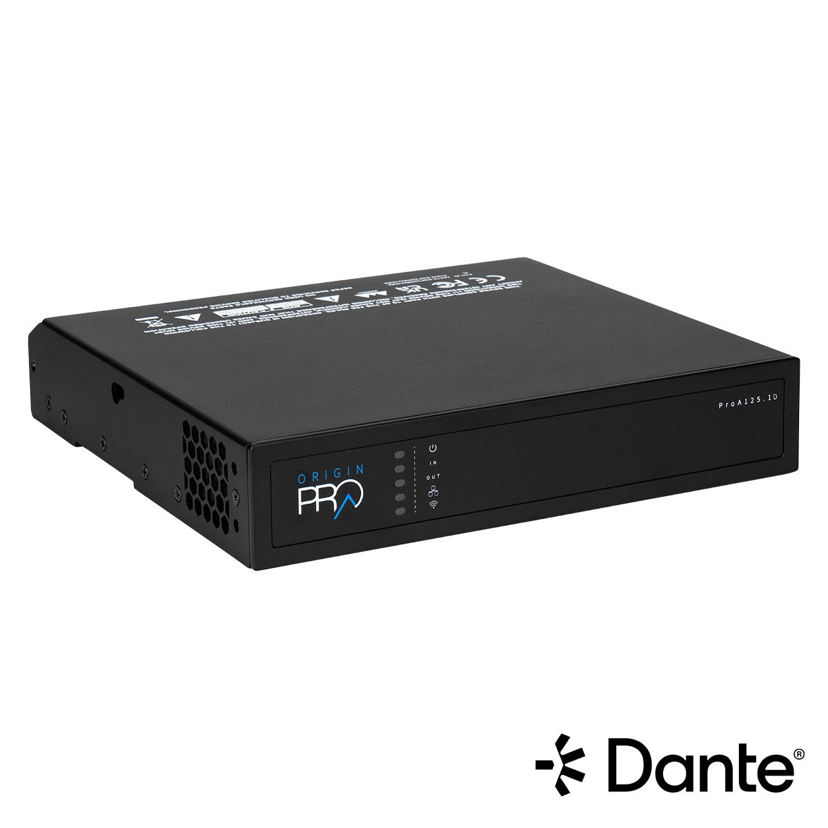 125w Dante IP Amplifier -2ch @ 8ohm or 1ch @ 70v/100v, 1U-HR