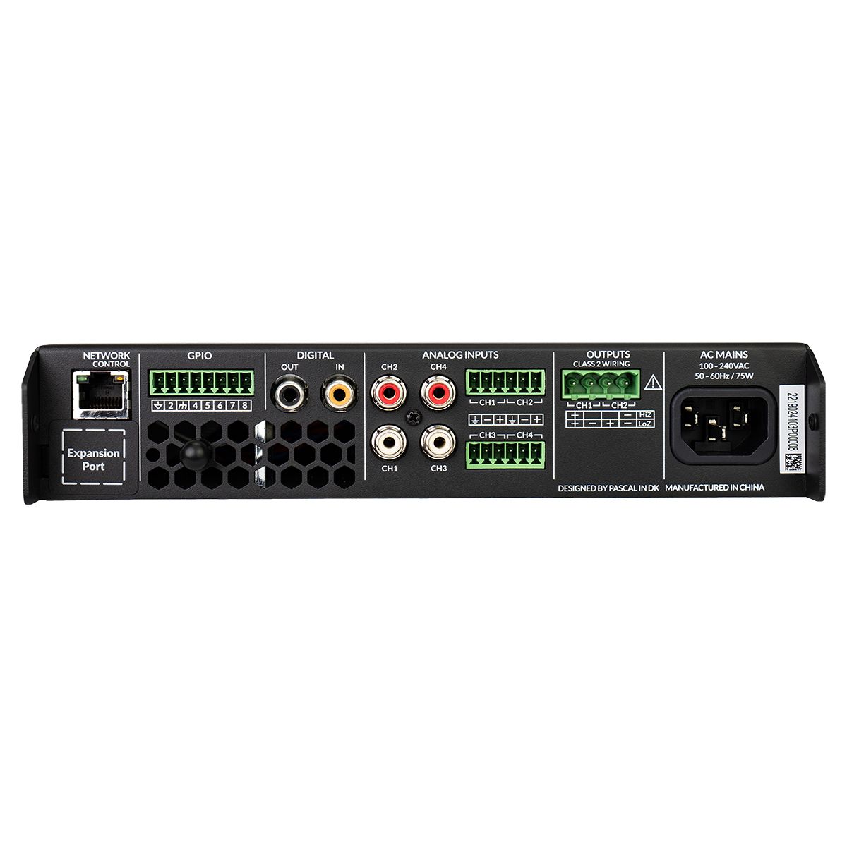 125w IP Amplifier - 2ch @ 8ohm or 1ch @ 70v/100v, 1U Hlf Rk