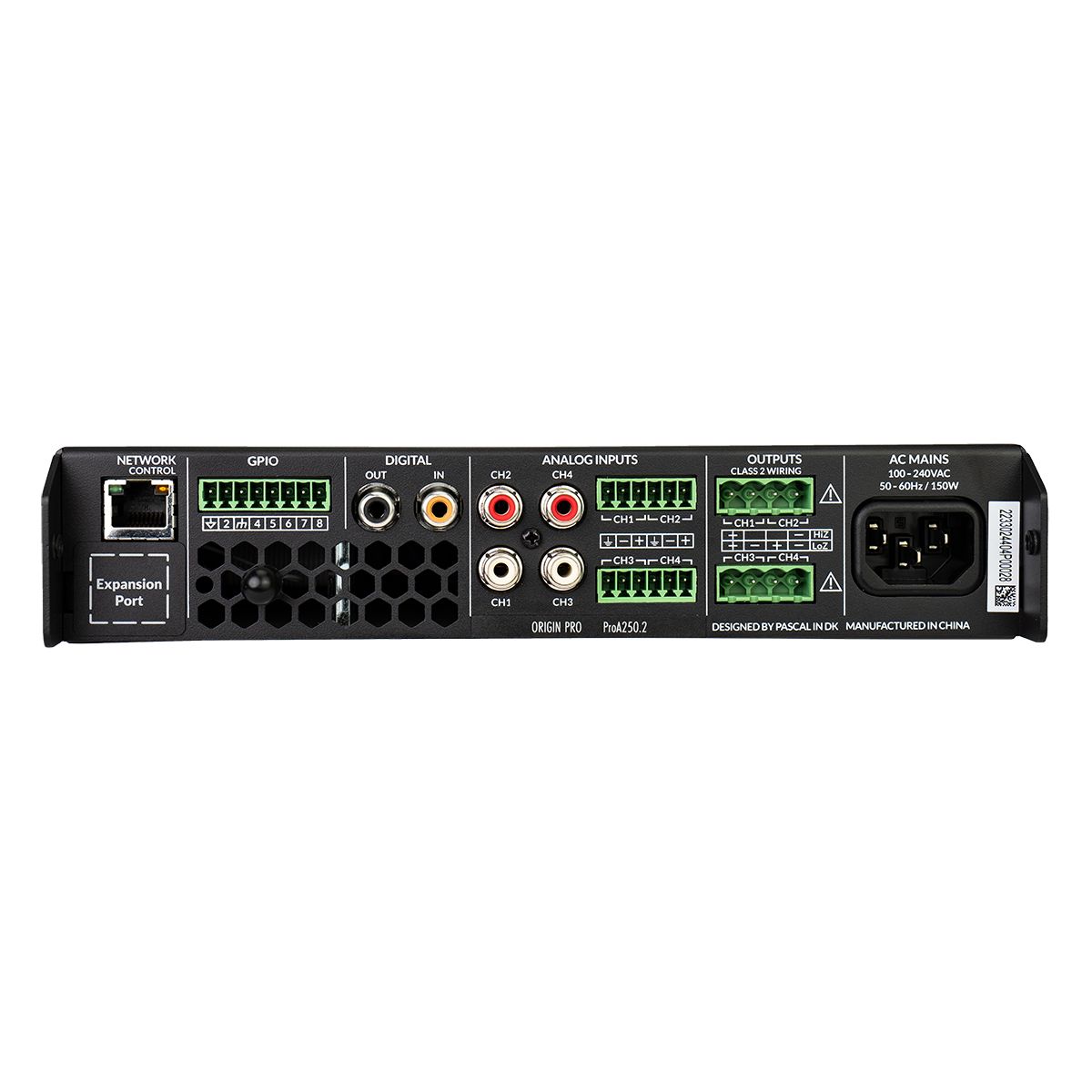 500w IP Amplifier - 4ch @ 8ohm or 2ch @ 70v/100v, 1U Hlf Rk