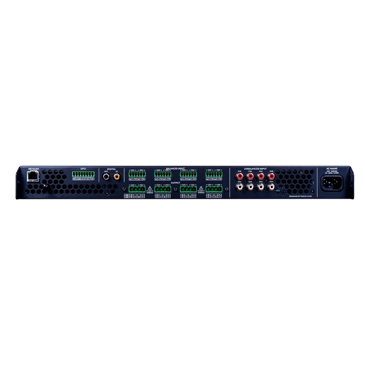 500w IP Amplifier - 8ch @ 8ohm or 4ch @ 70v/100v, 1U Rack