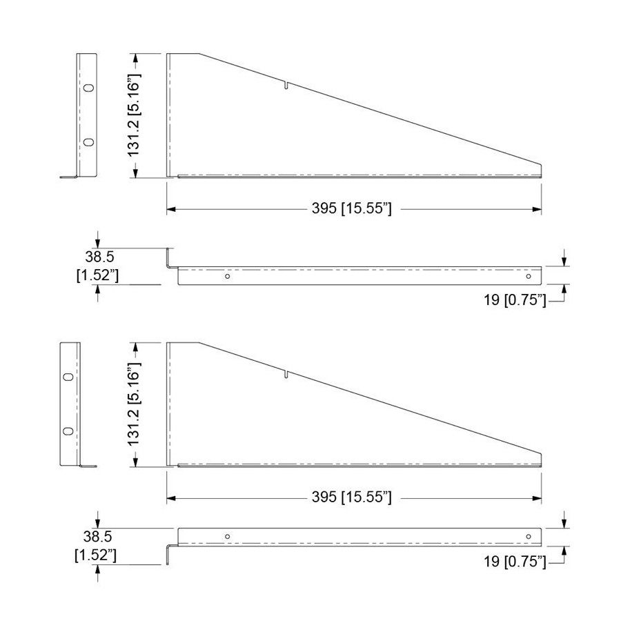 3U RACK SHELF EXTENSIONS SOLD IN PAIRS