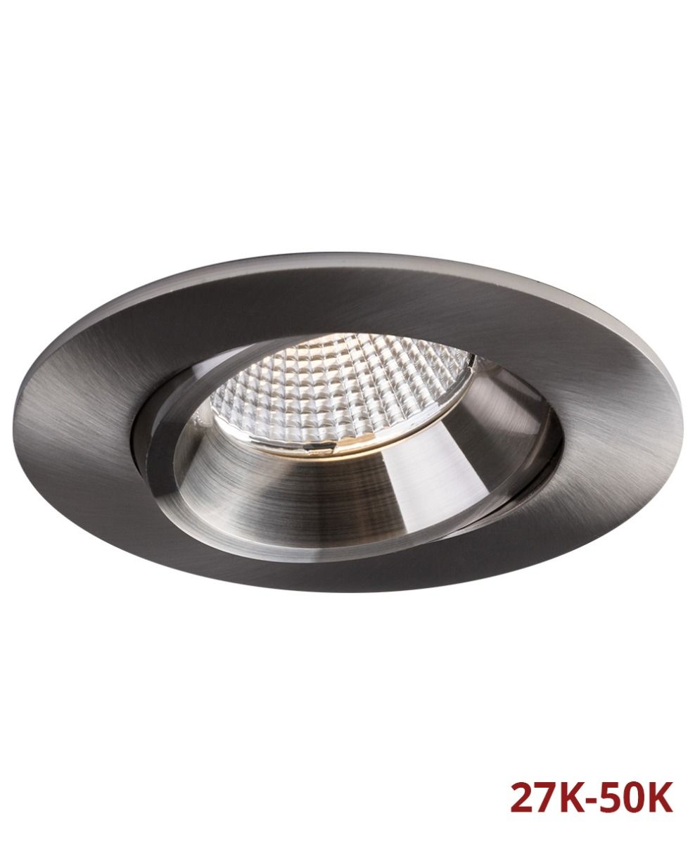 3.5 in LUNA Designer,12W,27K-50K Selectable, Brushed Nicke