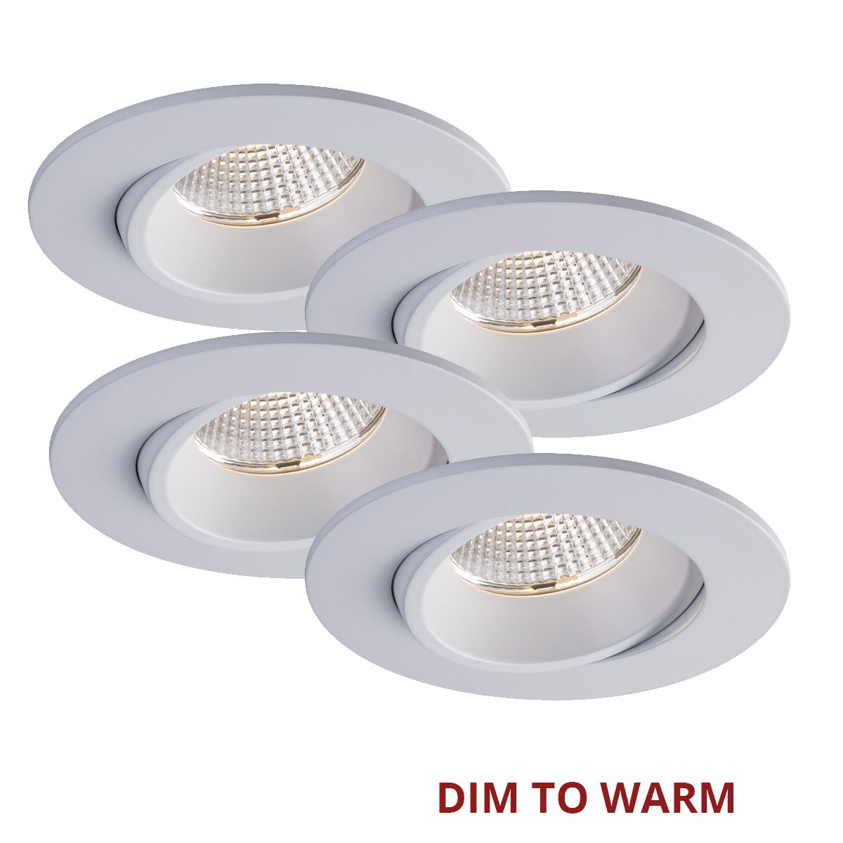 4 in LUNA Designer, 4PK & Dimmer, 12W,Dim To Warm, White