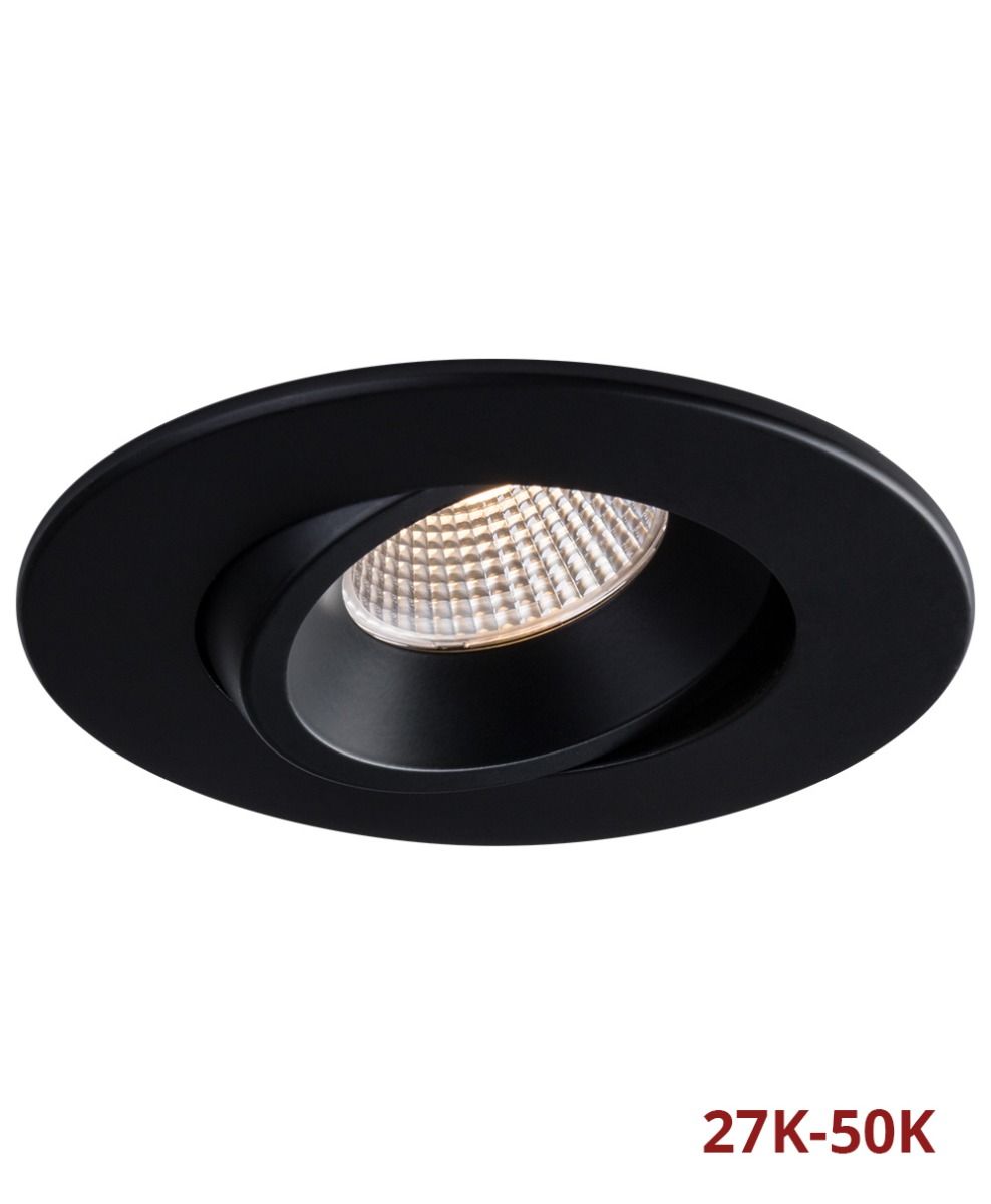 4 in LUNA Designer,12W,2700K-5000K Selectable, Black