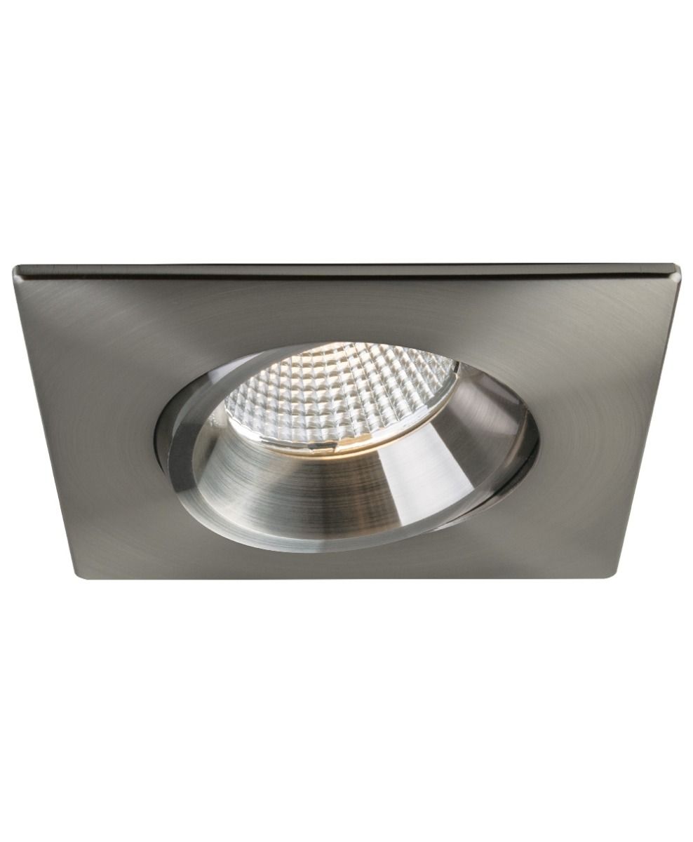 4 in LUNA Designer Square,12W,27-50K Select, Brushed Nickel