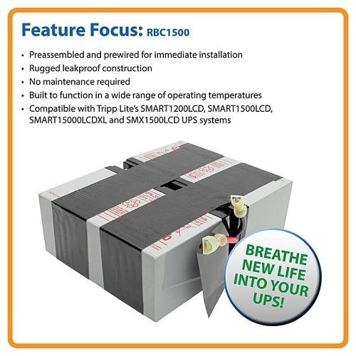 Eaton Tripp Lite RBC1500 Eaton Tripp Lite Battery Replacement for Select SMART UPS Systems 12V Batteries