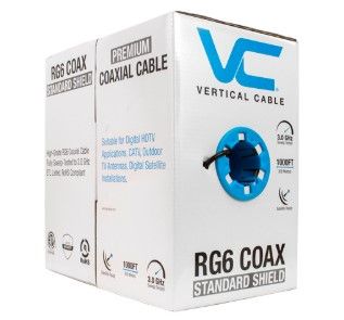 RG6 60% Braid, Pull Box 1000 FT Black