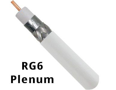 RG6 Plenum Rated 1000\' Wooden Spool White