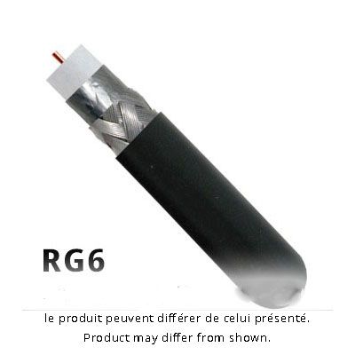 RG6, Quad Shield 18AWG, solid bare copper 1000ft - BLACK