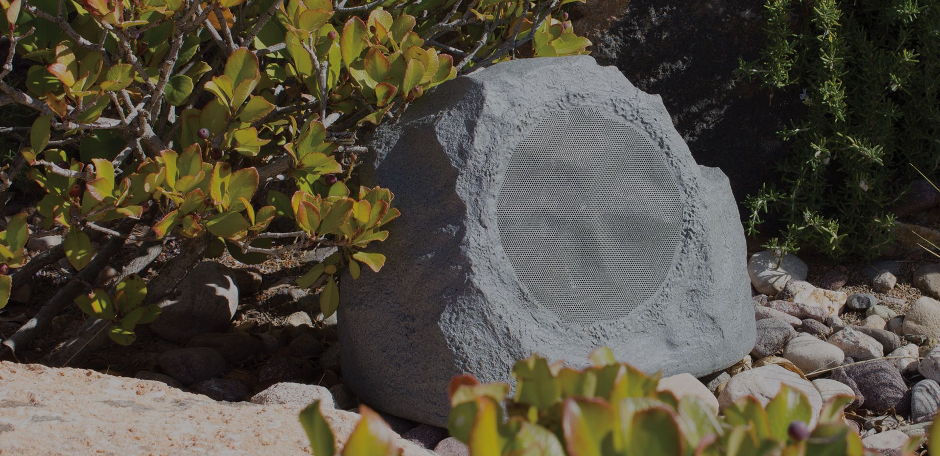 Elements series 8in Outdoor Rock Speaker Gray