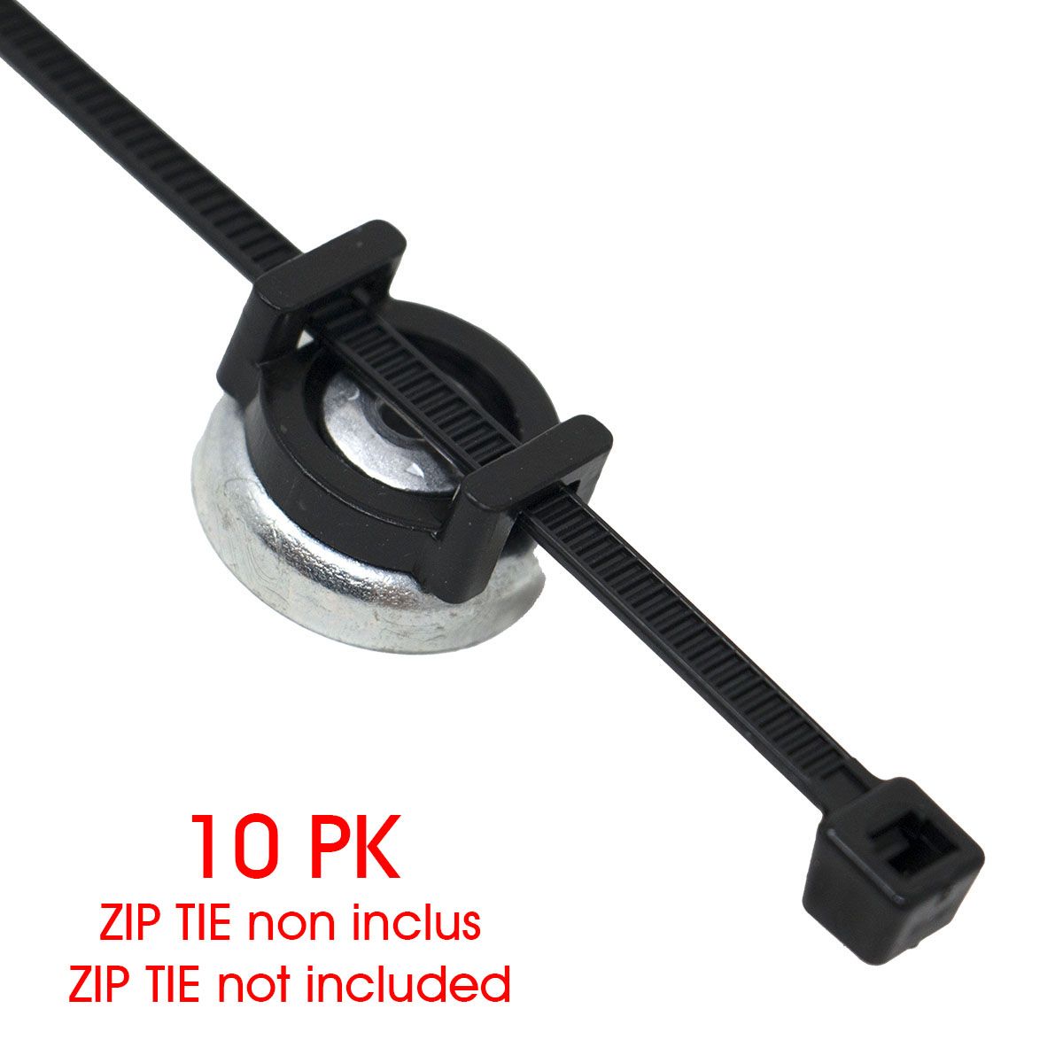 Winnie Magnetic Cable Tie Mount 26 lbs. Black (Qty 10)