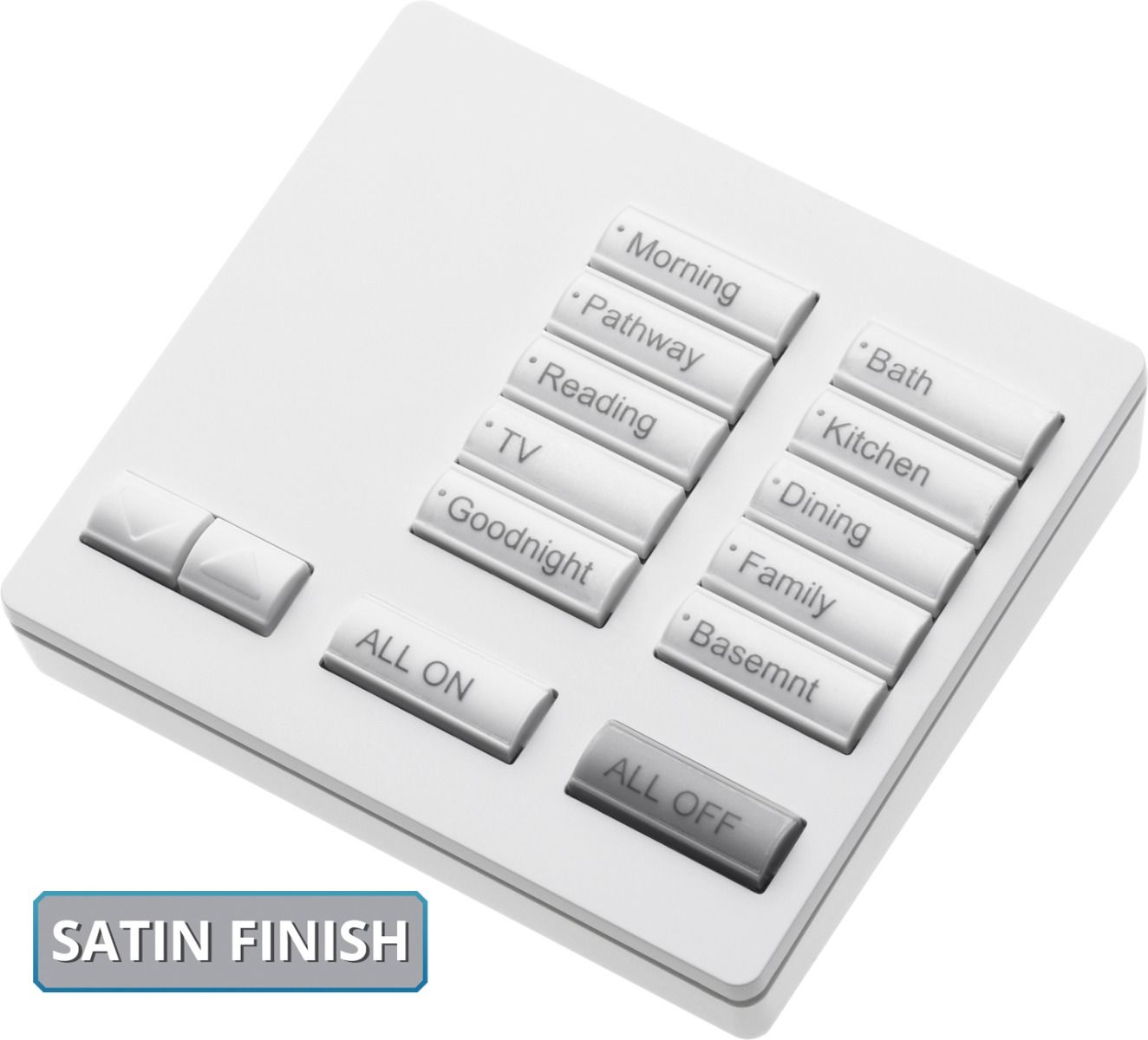 RA2 TABLETOP 10 BUTTON KEYPAD W-RAISE/LOWER SATIN SNOW