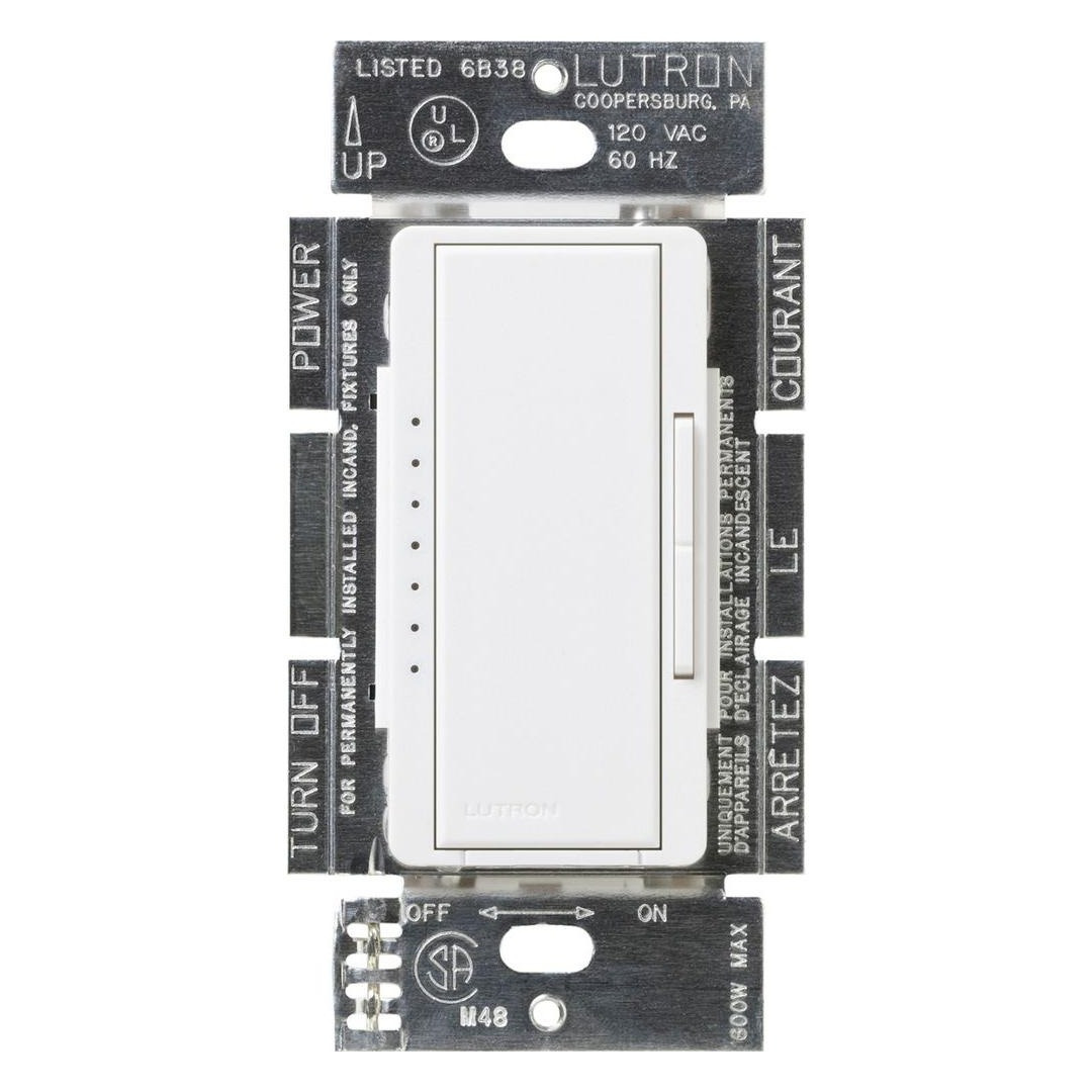 RA2 FLUORESCENT DIMMER - GLOSS WHITE
