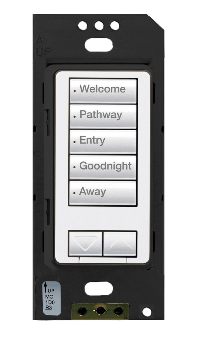 RA2 5BRL (5B+UP/DN) HYBRID NEUT WALL KEYPAD -GLOSS WHITE