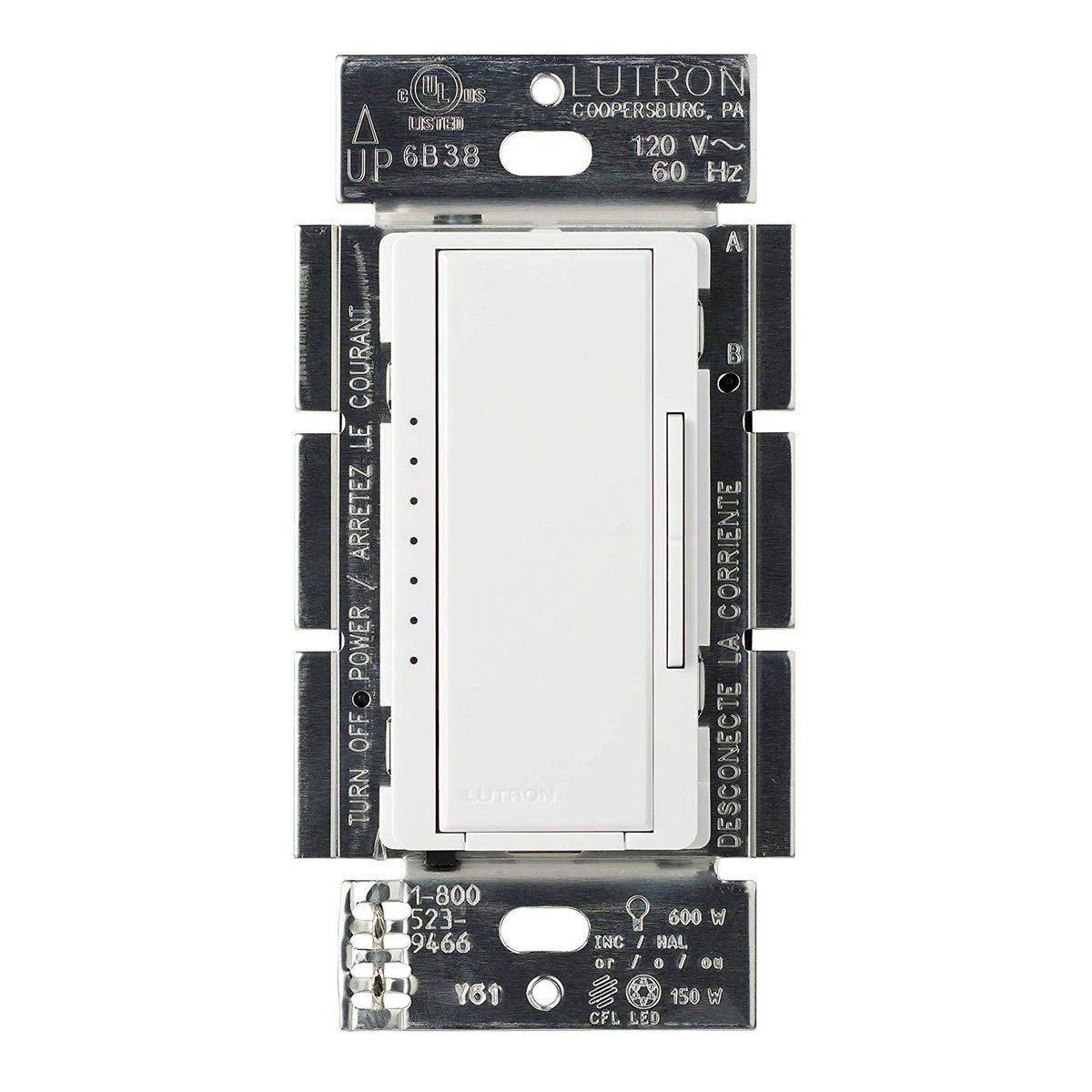 MAESTRO PRO DIMMER PHASE SELECTABLE NEUTRAL OPTIONAL, WHITE