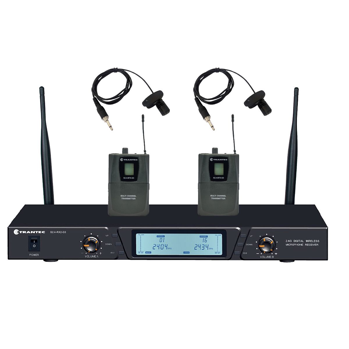 Digital Wireless 16ch RX2 Receiver w-2x BTX Beltpacks, Kit