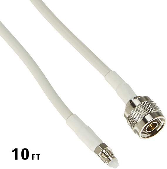 10\' Wht SC240 Cable (FME-F - N-Male Connectors)