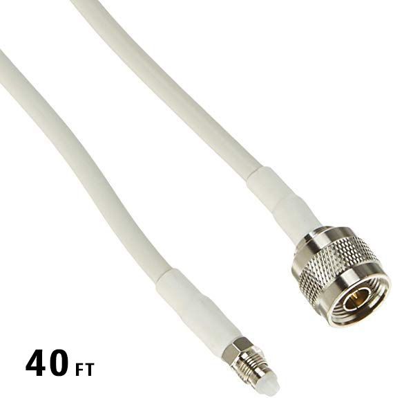 40ft Wht SC240 Cable (FME-F - N-Male Connectors)