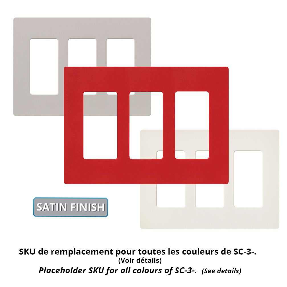 3-GANG SCREWLESS WALLPLATE - **SPECIFY SATIN COLOUR**