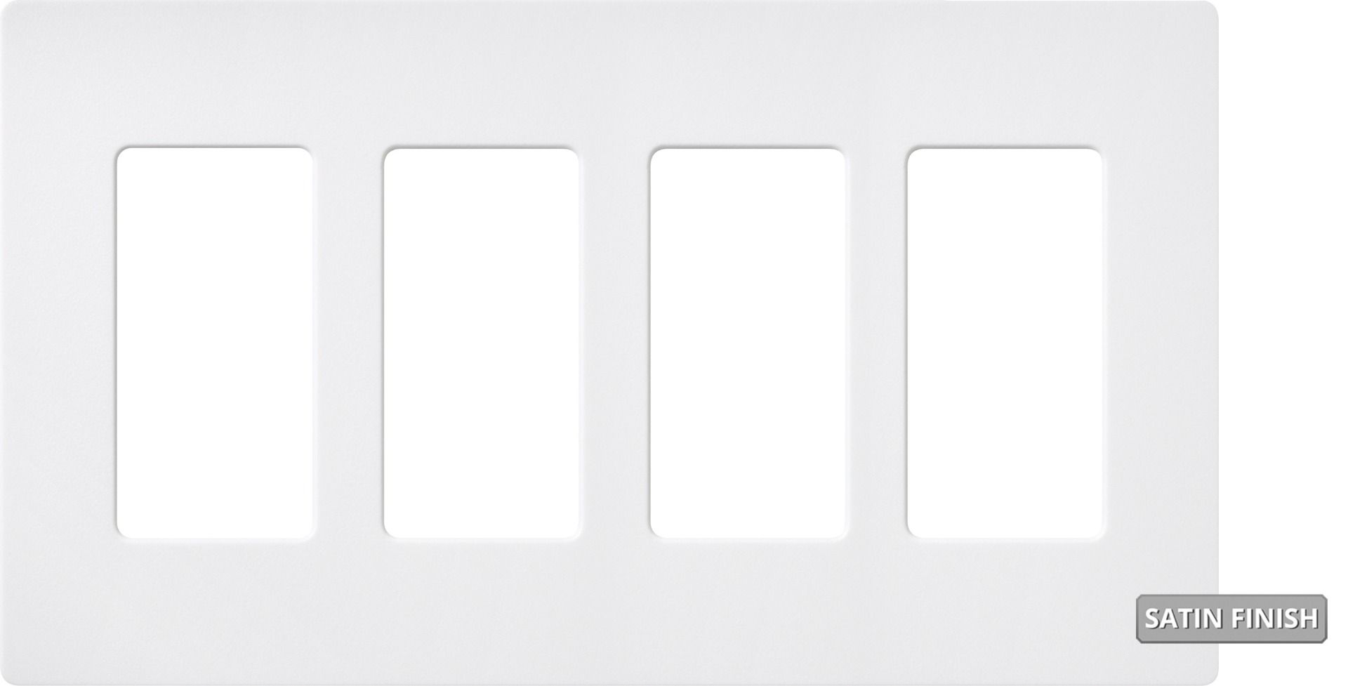 4-GANG SCREWLESS WALLPLATE - SATIN SNOW