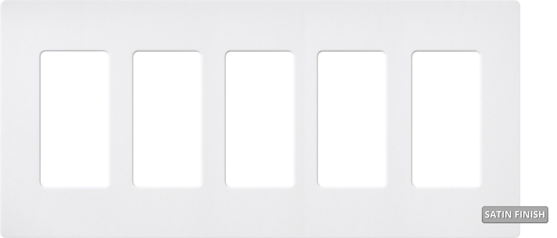 5-GANG SCREWLESS WALLPLATE - SATIN SNOW
