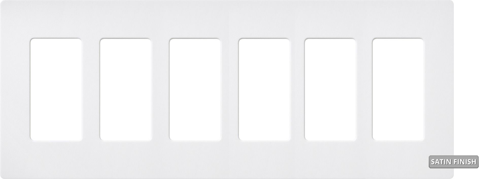 6-GANG SCREWLESS WALLPLATE - SATIN SNOW