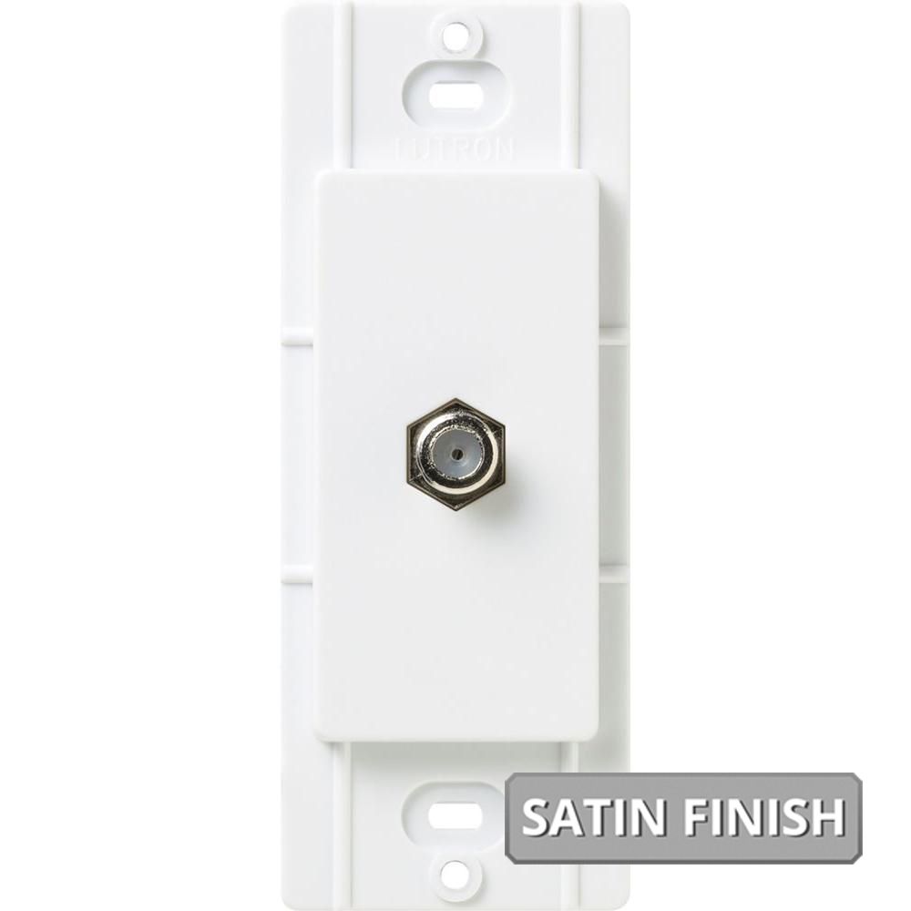 COAXIAL CABLE JACK WALLPLATE - SATIN SNOW