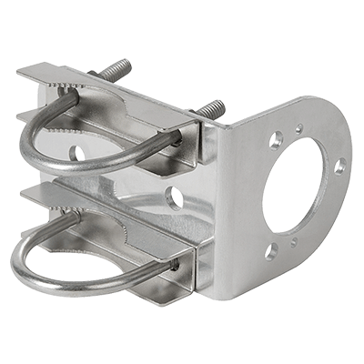 L Bracket mount with U bolt hardware for donor antenna mount