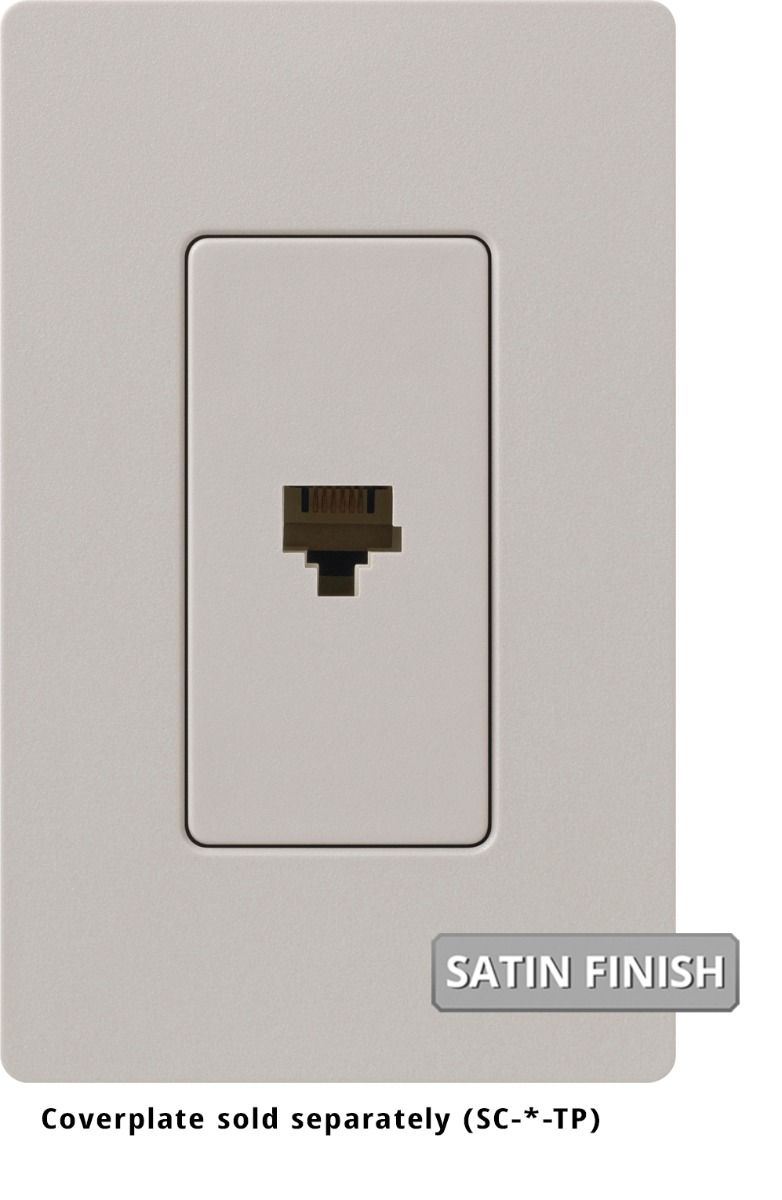 PHONE JACK SATIN  WALLPLATE - TAUPE
