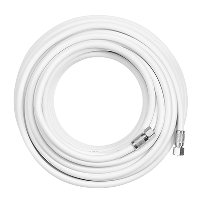 50\' White RG-6 Coax Cable with F - Male Connectors