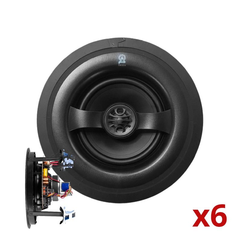 6.5in 70v/8Ohm In-ceiling Speaker, D61T--  6 Pack