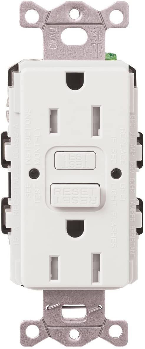 15A GFCI SELF TESTING AC RECEPTACLE - SATIN SNOW WHITE