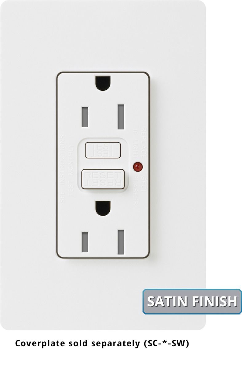 15A GFCI SELF TESTING AC RECEPTACLE - SATIN SNOW WHITE