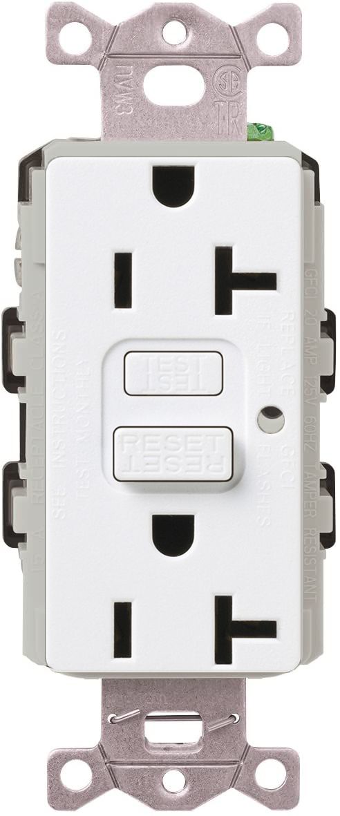 20A GFCI SELF TESTING AC RECEPTACLE - SATIN SNOW WHITE